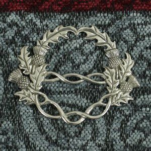New Celtic Thistle Scarf Ring UK Pewter Made in Scotland